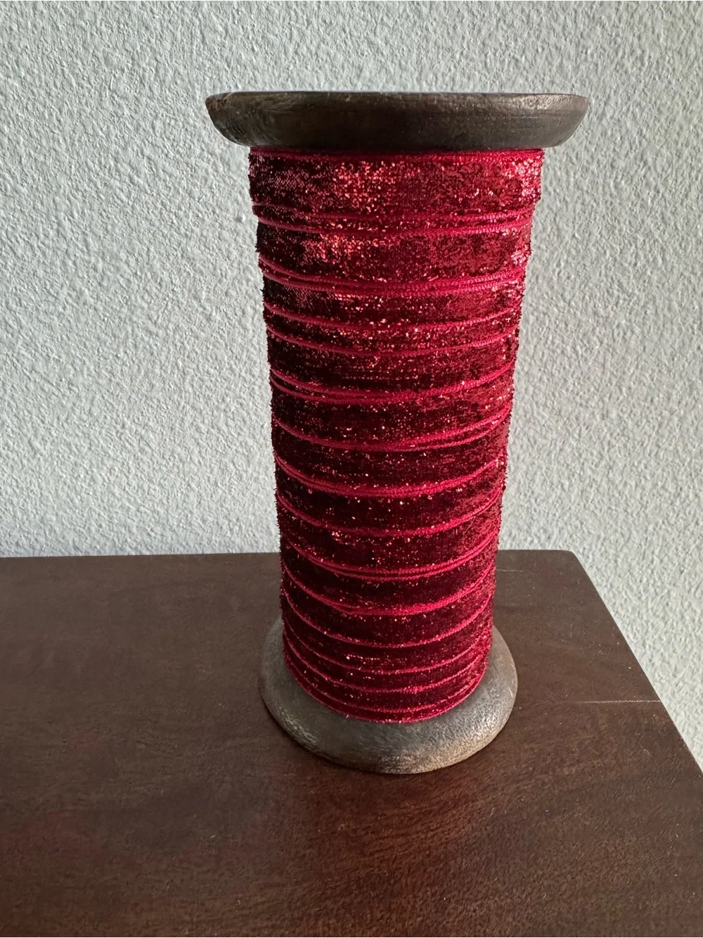 Decorative Velvet Ribbon Spool - Deep Red 10 yards NWOT